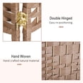 thumbnail image 4 of HOMCOM 6 Panel Folding Room Divider, 6Ft Tall Portable Wicker Weave Privacy Screen with 360° Hinge, Natural, 4 of 9