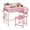 Pink, variant on Desk and Chair Set - Study Table with Storage & Drawers, Homework Desk for Boys & Girls Ages 5-12 - Raw Wood Top + Iron Frame