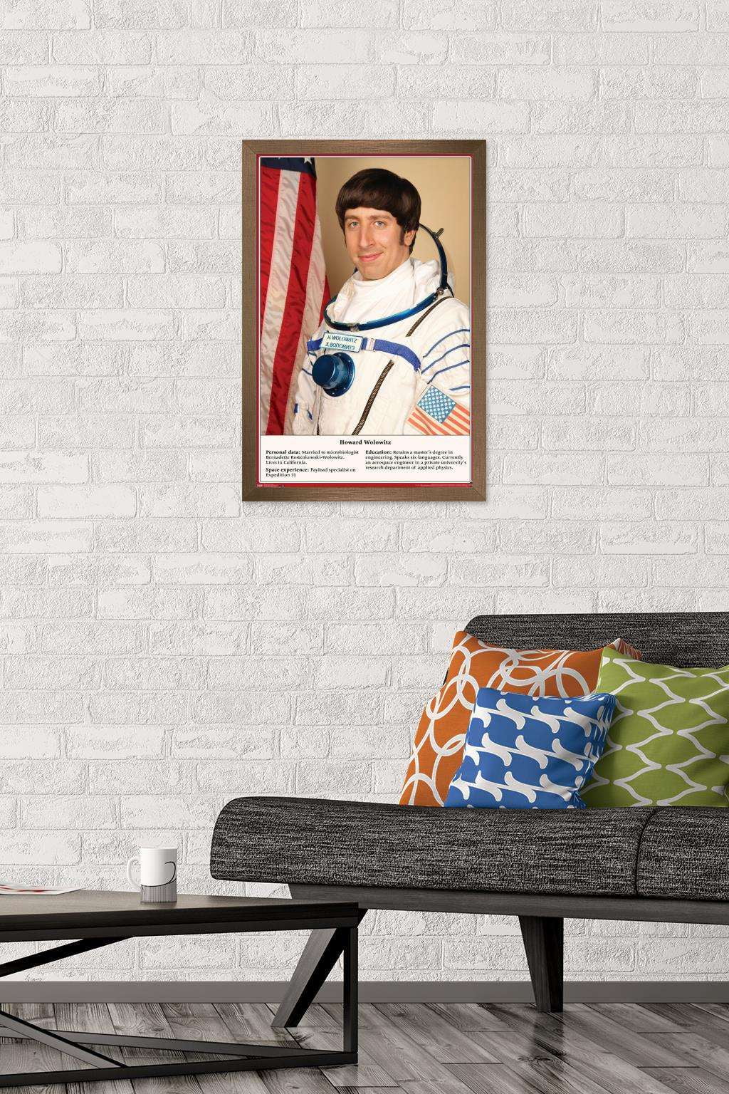 The Big Bang Theory - Astronaut Wall Poster, 14.725" x 22.375", Framed
