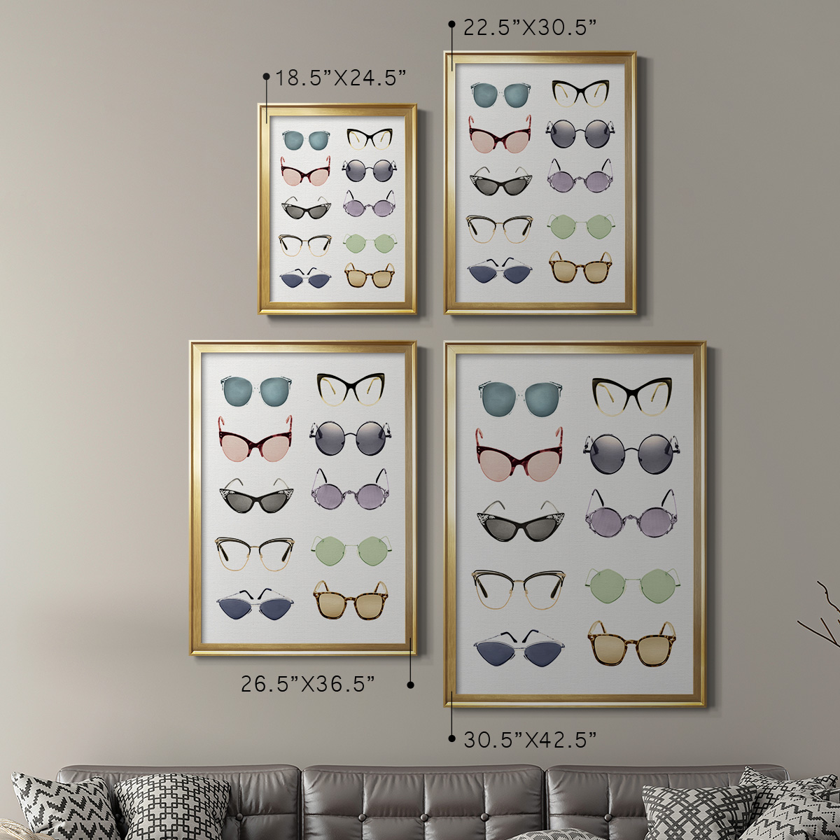 Vintage Glasses I Premium Classic Framed Print - Ready to Hang