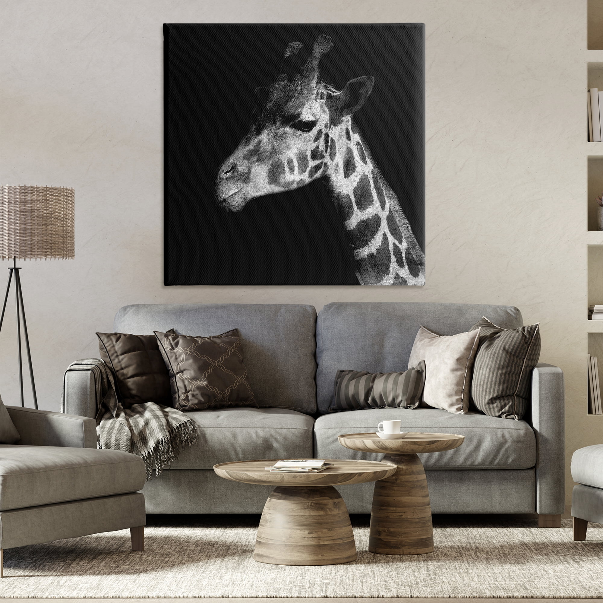 Stupell Industries Jungle Giraffe Portrait Animals Photography Wrapped Canvas Art Print Wall Art, 36 x 36