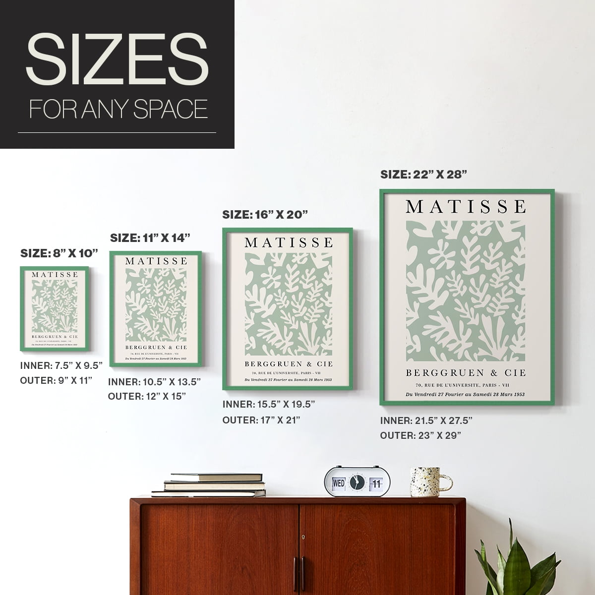 Matisse CLXXVIII Framed Print in Green Solid Wood 8 x 10 Framed Print