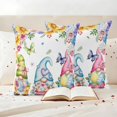 thumbnail image 3 of Easter Gnome Pillow Covers 2 Pack Sunflower Blue Hydrangea Flowers Butterflies Spring Pillowcase Waterproof Outdoor Throw Pillow Cover for Patio Garden Square Cushion 16”x16”, 3 of 9