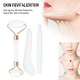 thumbnail image 3 of Rouleau de Jadestone, Améliore la Circulation Outil Facial Gua Sha 3 Pcs Rouleau Double Extrémité avec Outil de Raclage en Forme de L pour Usage Domestique Vert, Blanc, 3 of 7