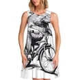 thumbnail image 1 of Easygdp Capybara Riding Bicycle para Vestido Transpirable de Mujer, Vestido Suelto de Manga Corta con Pliegues y Bolsillos para el Verano, 1 of 7