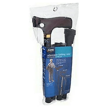 Carex Adjustable Folding Cane, Black, Pack of 3