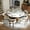 Glossy White With Bronze, variant on POVISON-Hobart - Round Matte Sintered Stone Dining Table