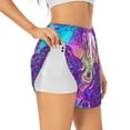 thumbnail image 3 of Lsque Elephant in Tribal Style Printed Women's Running Shorts with Liner Pockets,Elastic Quick Dry Workout Athletic Gym Yoga Shorts,Womens High Waist Shorts-XX-Large, 3 of 9