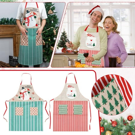 

WNG Christmas Decorations Santa Bib Smock Waiter Adult Cartoon Christmas Apron