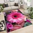thumbnail image 3 of Machine Washable Rug 3x5 ft Gerbera Flower Area Rugs with Non Slip Rugs for Living Room Bedroom Print Rug Carpet Stain Resistant, Home Decor Office Area Rug, 3 of 7