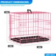 thumbnail image 5 of Small Dog Crate 18" Puppy Cage Dog Kennel Dog Cage Foldable Metal Wire Pet Cage with Handle Plastic Tray for Puppies （Pink）, 5 of 10