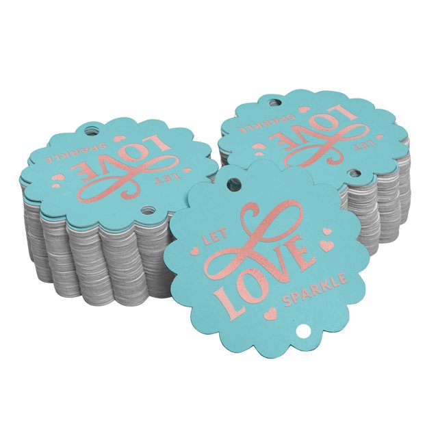 Inkdotpot Real Rose Gold Foil Let Love Sparkle Wedding Tags Favor Hang Paper Tags 100 Piece