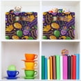thumbnail image 7 of Coolnut Mardi Gras Storage Basket Foldable Storage Bin, Canvas Rectangular Storage Basket with Leather Handles for Home Closet & Office Decor Gifts, 7 of 7