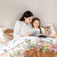thumbnail image 5 of Homewish Farm Cow Animal Full Size Comforter Sets, Orange Art Watercolor Bedding Comforter Set, Kawaii Rustic Flower Reversible Bedding Sets, Ultra Soft Bedroom Decor, 3 Pieces, 5 of 8