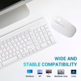 thumbnail image 5 of RVP+ Wireless Keyboard and Mouse Ultra Slim Combo, 2.4GHz Cordless USB Mouse and Keyboard PC Laptop Computer - White (RVP-KM100-W), 5 of 8