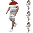 thumbnail image 5 of pxiakgy suits for men mens spring summer leisure sports breathable absorbing stitching printed short sleeve shorts two piece set men suits red + xl, 5 of 7