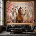 thumbnail image 6 of Horses Among Cherry Blossoms, Serene Dreamy Painterly for Nature Lovers, Wildlife Wall Art, Housewarming Gift Tapestry Wall Hanging for Bedroom, Living Room, 6 of 7