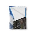 thumbnail image 2 of Winter Soft Flannel Fleece Throw Blanket, Tranquil View of Glacier National Park in Montana Water Reflection Peaceful, Cozy Plush for Indoor and Outdoor Use, 60" x 80", Brown Blue White, by Ambesonne, 2 of 5