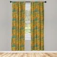 thumbnail image 4 of Ambesonne Autumn Window Curtains, Botanical Leaves Art, Each 28" W x 84" L, Yellow and Multicolor, 4 of 4