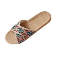 thumbnail image 3 of Willtoo Natural Linen Flax House Slippers Cross Strap Open Toe Indoor Non Slip Mules For Women Four Seasons Home Sandals Breathable, 3 of 5