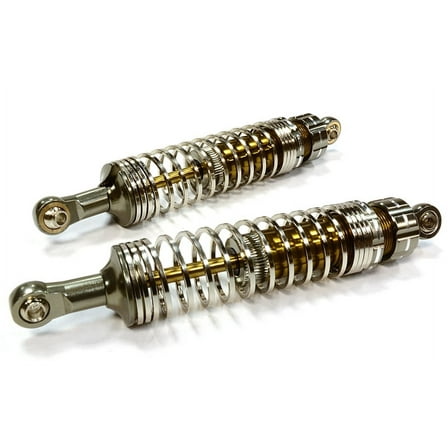 Integy RC Toy Model Hop-ups C25945GUN Off-Road Shock for 1/10 Scale with 2 Stage Progressive Square Spring (L=90mm)