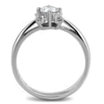 thumbnail image 3 of Luxe Jewelry Designs Women's Stainless Steel Halo Engagement Ring with CZ Stones - Size 9 (Pack of, 3 of 4