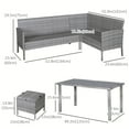 thumbnail image 3 of Outsunny 5 Pieces Wicker Patio Furniture Set with Cushions, Beige, 3 of 10