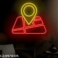 thumbnail image 3 of Glowneon Mapping Neon Sign, Map Led Sign, Map Direction Wall Decor, 3 of 5
