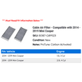 Cabin Air Filter - Compatible with 2014 - 2019 Mini Cooper 2015 2016 ...