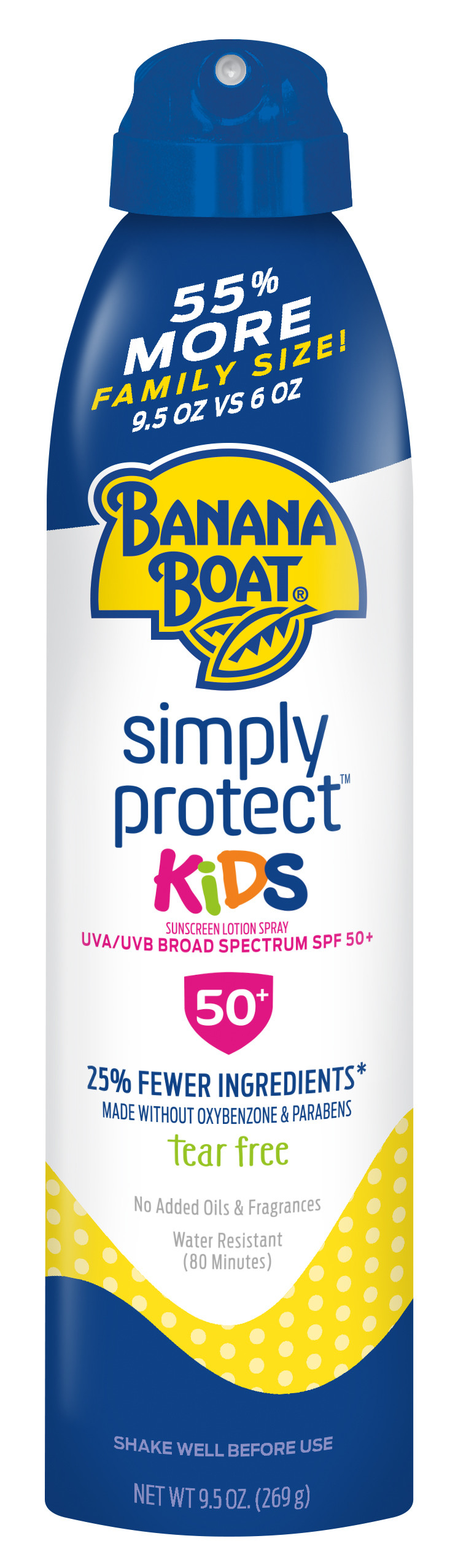 Banana Boat Simply Protect Kids Sunscreen Spray SPF 50+, 9.5 Oz