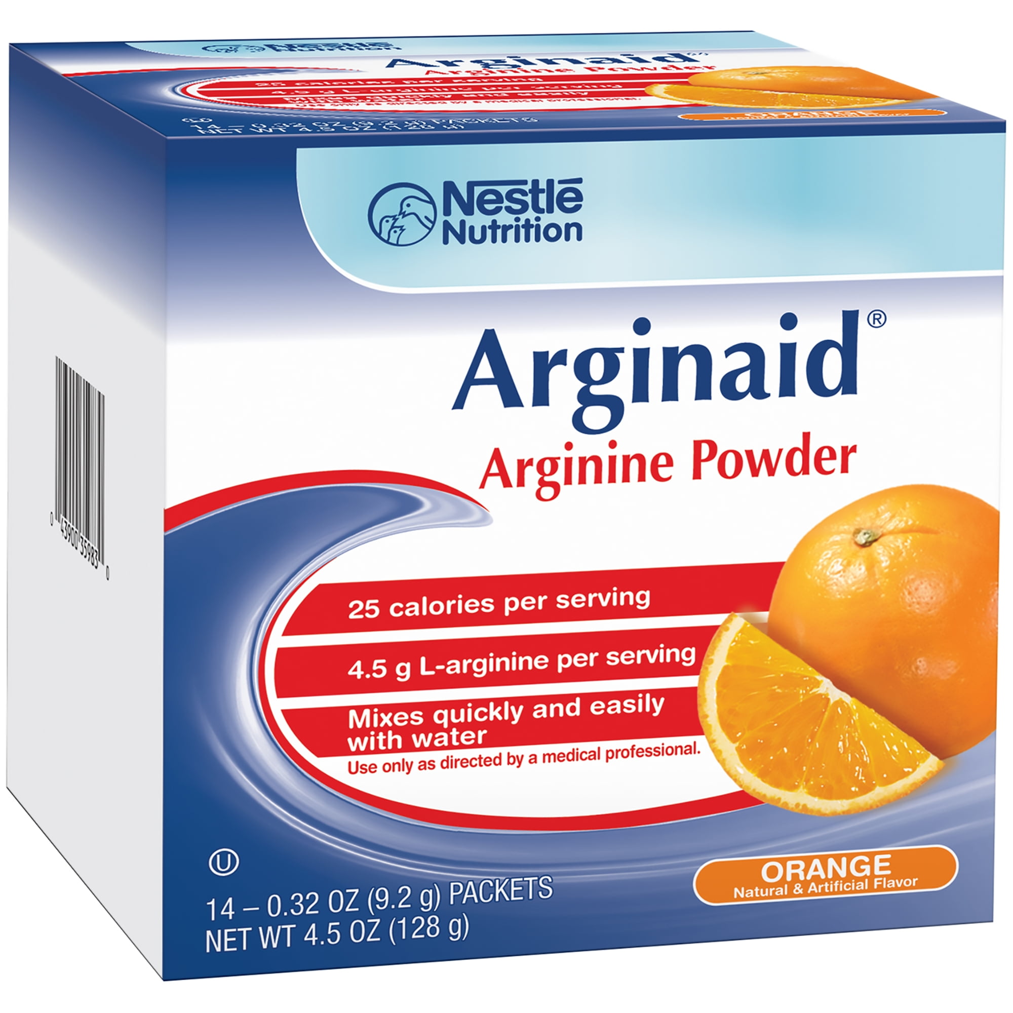 Nestle Arginaid Oral Supplement Orange .32 oz Packet 14 Ct