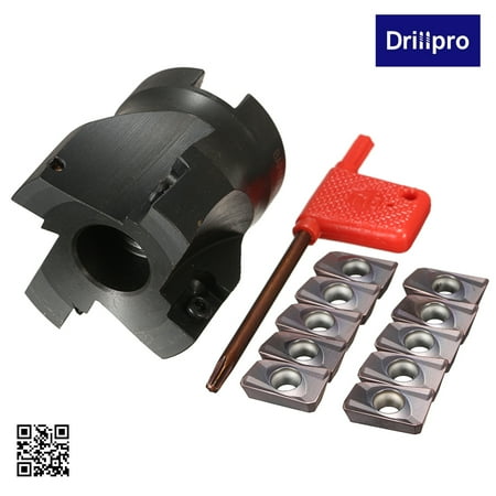 Face Mill Inserts - 4 Flute 400R-50mm-22 Face Right Carbide Inserts CNC Angle End Mill Flat Cutter With 10pcs APMT1604 Carbide Inserts