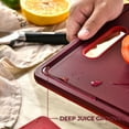thumbnail image 6 of Linoroso Cutting Boards Set for Kitchen Included Defrosting Tray for Frozen Meat, Plastic Cutting Board Dishwasher Safe - Bordeaux Red, 6 of 10