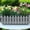 White, variant on Fence Design Window Sill Planter, No Hole Flower Pot, Hydroponic Container, Indoor Outdoor Decorative Box, For Herbs Vegetables & Flowers-Pink