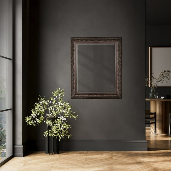 Head West Ornate Bronze Rectangular Framed Beveled Accent Wall Vanity Mirror - 28.5 x 34.5