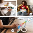 thumbnail image 5 of Heavy Duty Shockproof Case for Samsung Galaxy Tab S10 FE , Galaxy Tab S9 FE , Galaxy Tab S9,Anti drop silicone+PC Layer Protective Case 360 ° Rotating Square Handle Stand With Shoulder Strap,Colorful, 5 of 8