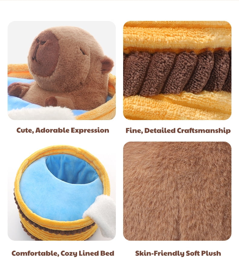 Chill Capybara Tub Plush, Bath Tub Capybara Stuffed Animal with Soft Plush Fabric, Cozy Decorative Plush, Relaxing Companion Gift