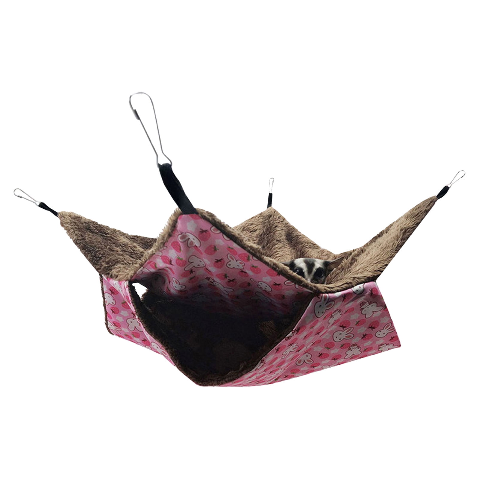 YFMHA Small Animal Hammocks Double Bunkbed Pet Cage Rabbit (Pink Medium