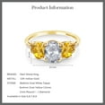 thumbnail image 4 of Gem Stone King 2.44 Ct Oval White Topaz Yellow Citrine 10K Yellow Gold Ring (Size 7), 4 of 4