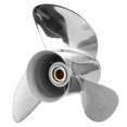 thumbnail image 1 of 3 Blade Prop Propeller, Polished  3 Blades Stainless Steel 15Pcs Spline Teeth Propeller Replacement 13 3/4X17  For 150-250Hp Engine For Old Propellers, 1 of 8