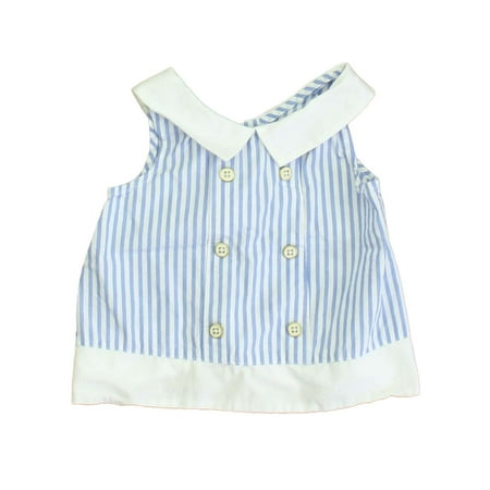 

Pre-owned Janie and Jack Girls Blue | White Blouse size: 18-24 Months