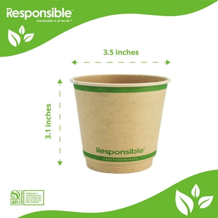 8 oz Smooth Insulated Hot Cups | Tree-Less™ Compostable Paper