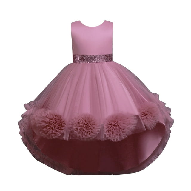 WEAIXIMIUNG Prom Dresses for Teens Long Flowy Kids Toddler Baby Girls Spring Summer Print Ruffle Sleeveless Party Decorations Dress