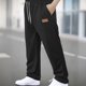 thumbnail image 1 of Pantalones largos para hombre, lisos, a la moda, informales, con bolsillos, cintura elástica, pantalones deportivos largos de poliéster para hombre., 1 of 9