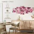 thumbnail image 4 of Elephant Stock Bed Of Pink Roses Wall Art - Horizontal Multi Panel Canvas - Living Room Wall Decor - Floral And Botanical Multi Panel - Pink And Purple Decor - 29" x 12", 4 of 4