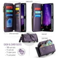 thumbnail image 3 of TECH CIRCLE for Samsung Galaxy S24 FE Wallet Case with Zipper Card Holder & Crossbody Lanyard Strap & Wrist Strap, RFID Blocking PU Leather Magnetic Flip Handbag Purse Cover,Purple, 3 of 12