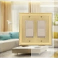 thumbnail image 2 of Amerelle 98RRSB Daltry Wallplate, 2 Rocker, Cast Metal, Satin Brass, 1-Pack, 2 of 3