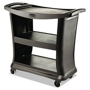 Rubbermaid Commercial Executive Service Cart, Three-Shelf, 20-1 3w x 38-9 10d, Black