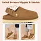 thumbnail image 3 of Zuecos CLOVALUB para mujer, sin cordones, plataforma, gamuza marrón, 3 of 7