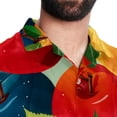 thumbnail image 5 of Fruit Men's Short Sleeve Hawaiian Shirt Button Down Poplin Beach Casual Printed Unisex Summer Tops, 5 of 6